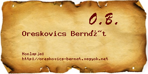 Oreskovics Bernát névjegykártya
